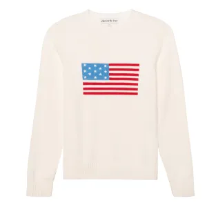 American Flag Crewneck Sweater - Ivory