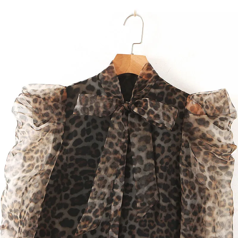 ANIMAL PRINT ORGANZA TOP