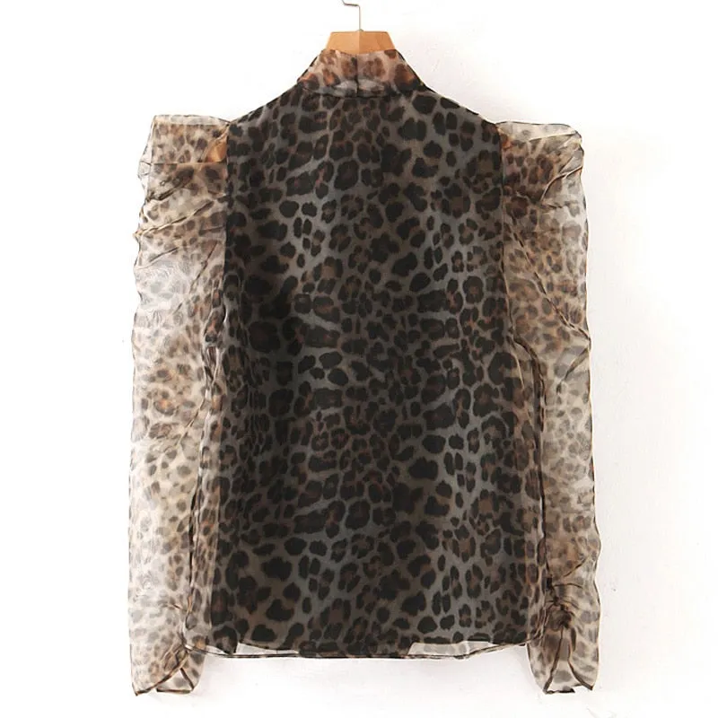 ANIMAL PRINT ORGANZA TOP