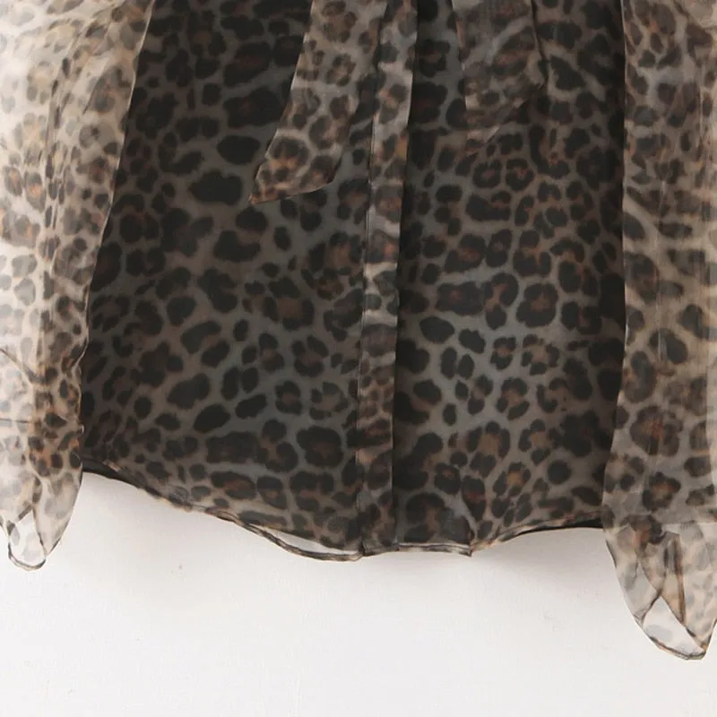 ANIMAL PRINT ORGANZA TOP