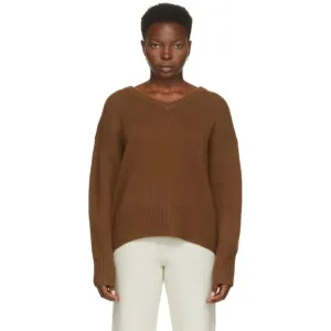 arch4 Brown Cashmere Battersea V-Neck Sweater