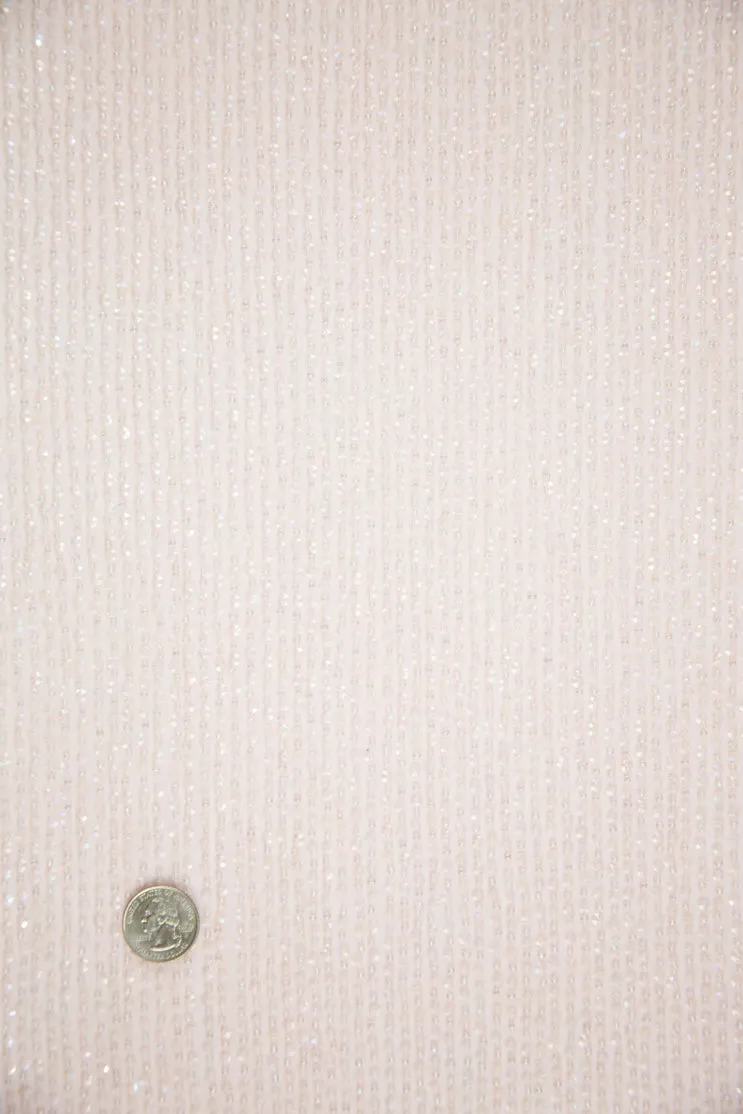 Blush Sequins & Beads on Silk Chiffon Fabric