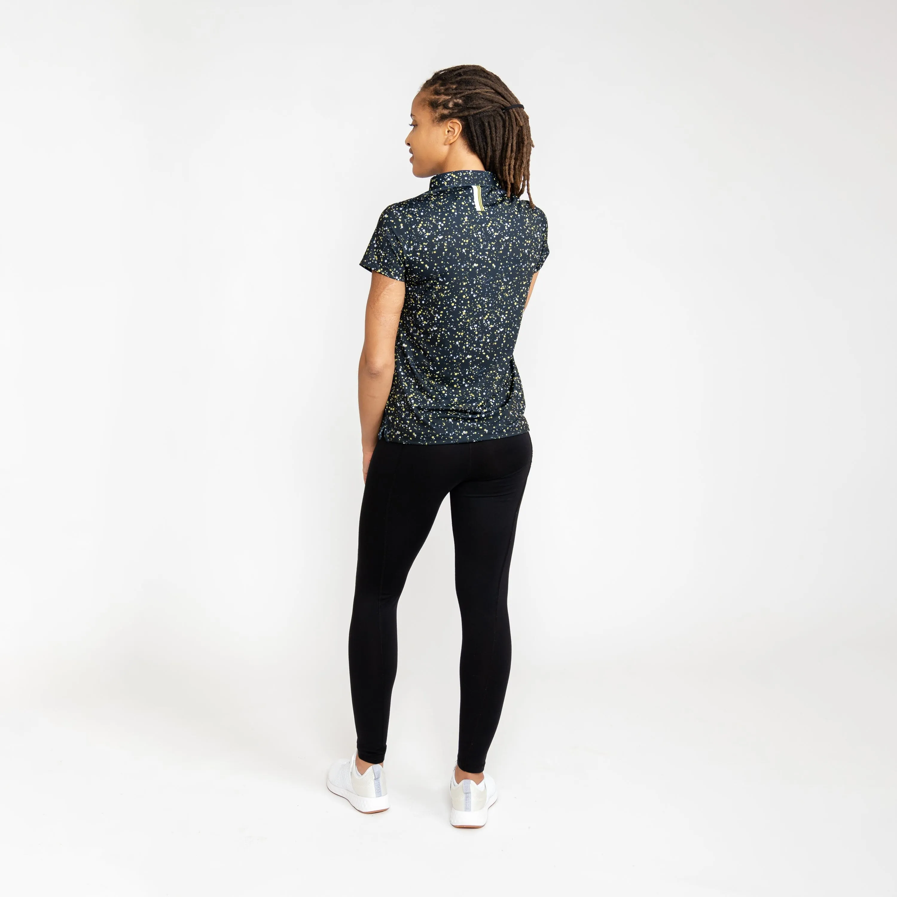 Bootleg Splatter Performance Polo - Drive Change | The Bootleg Splatter - Black/Sun Yellow - Drive Change