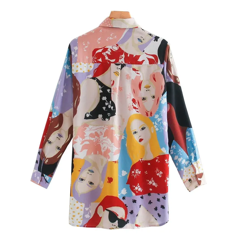 CHARACTER PRINT LOOSE SHIRT