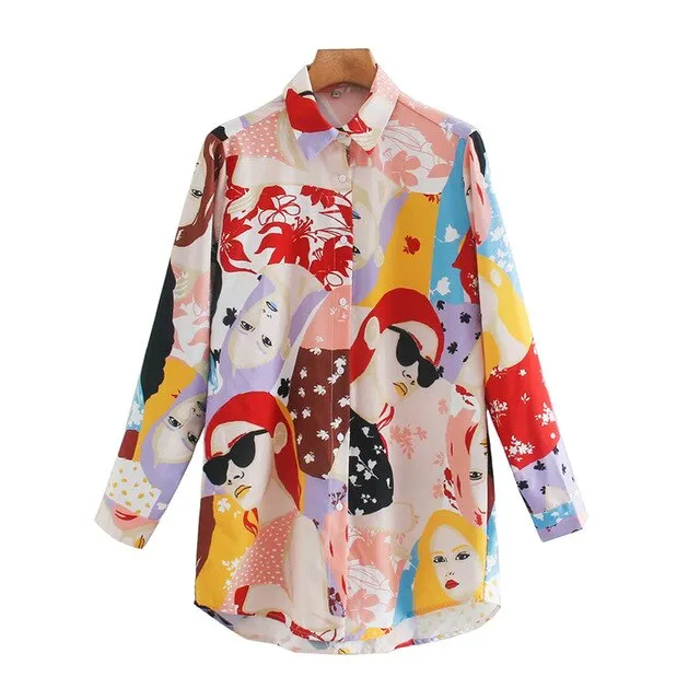 CHARACTER PRINT LOOSE SHIRT