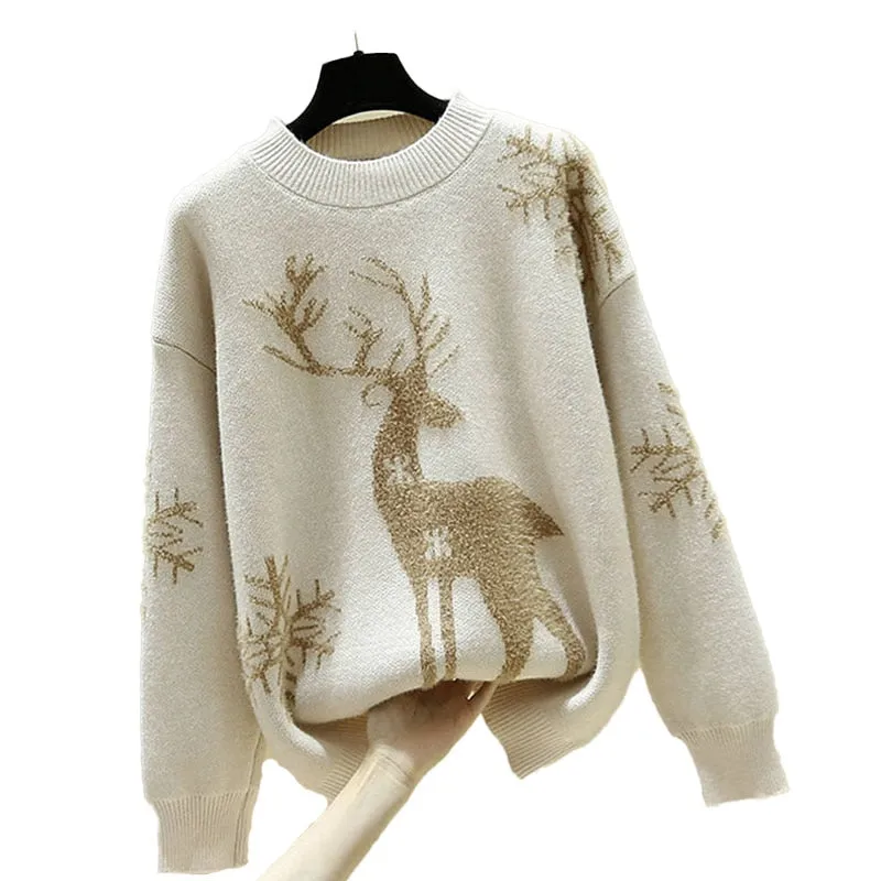 Christmas print knitted sweater