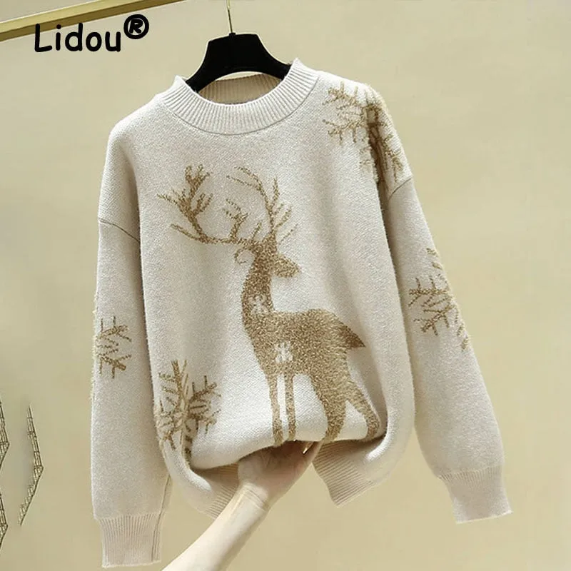 Christmas print knitted sweater