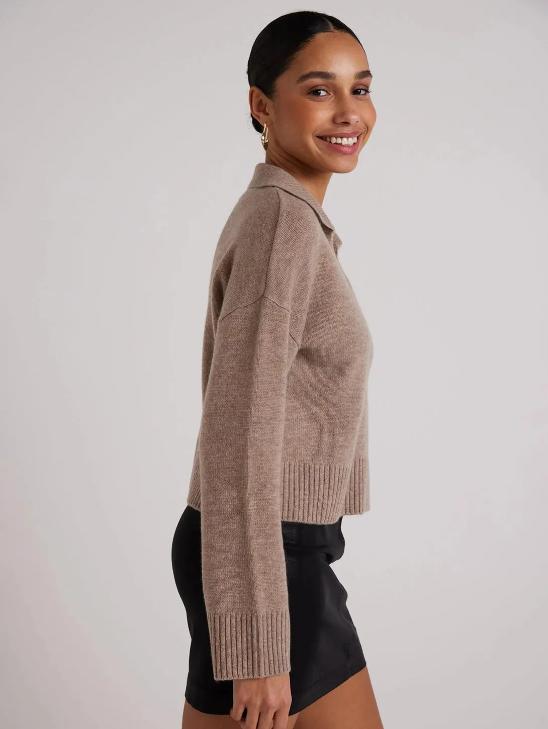 Collared Sweater - Heather Fawn
