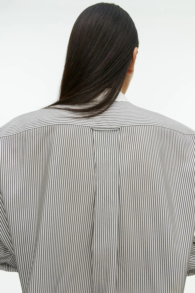 H&M Contrast Design Overall Shirt, White