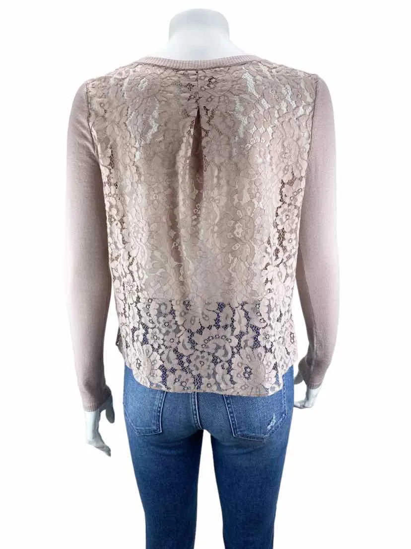 Joie Women's Matrika Sweater with Lace Back Blush Size XXS