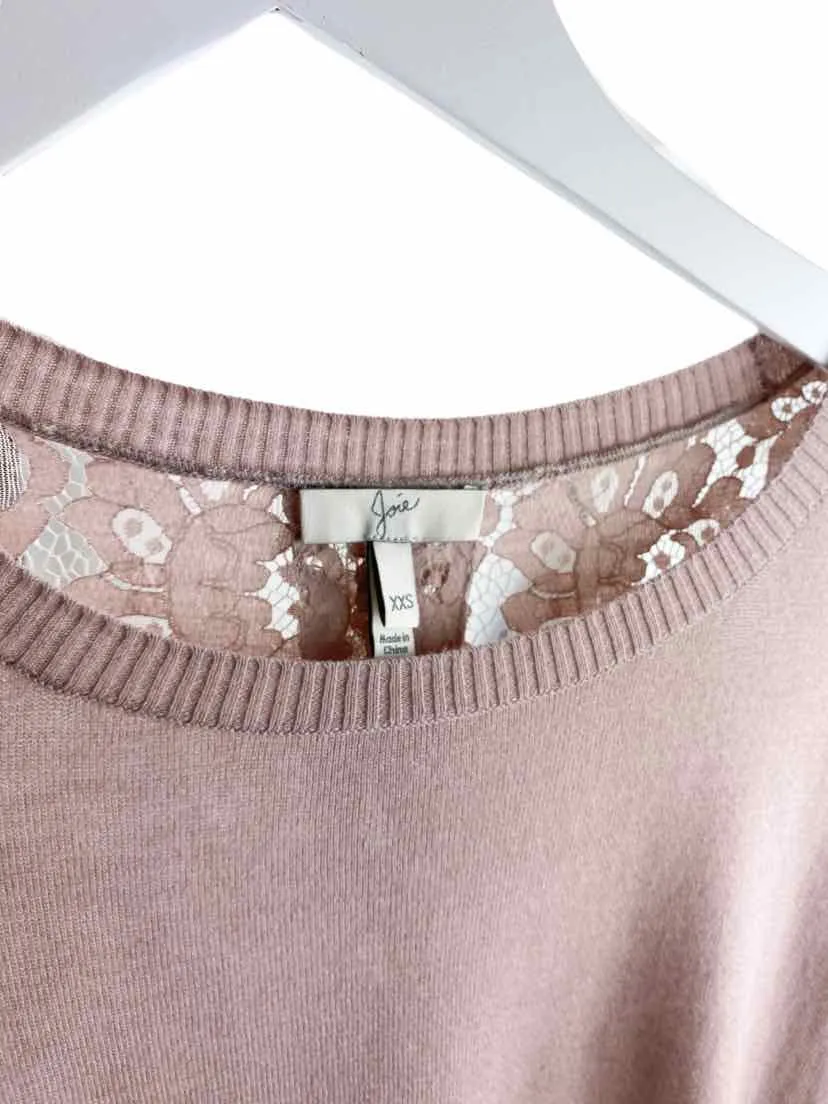 Joie Women's Matrika Sweater with Lace Back Blush Size XXS
