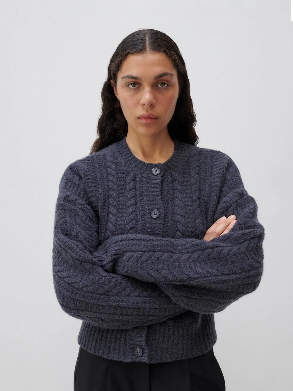 Knitted cardigan About You Rosie, basalt gray