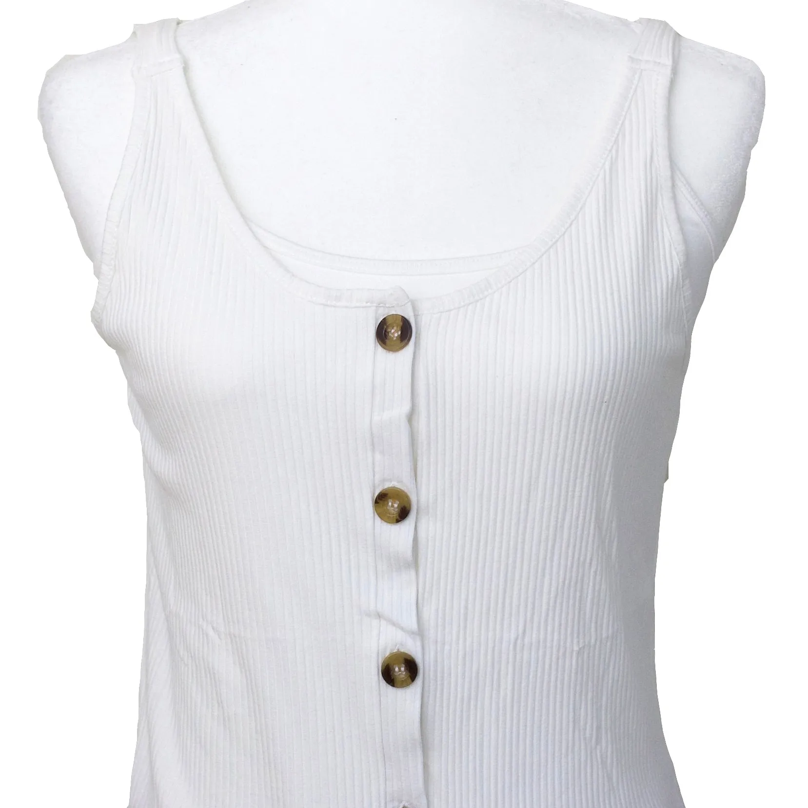 Mastectomy Recovery Button Down Tank with Surgical Drain Pockets