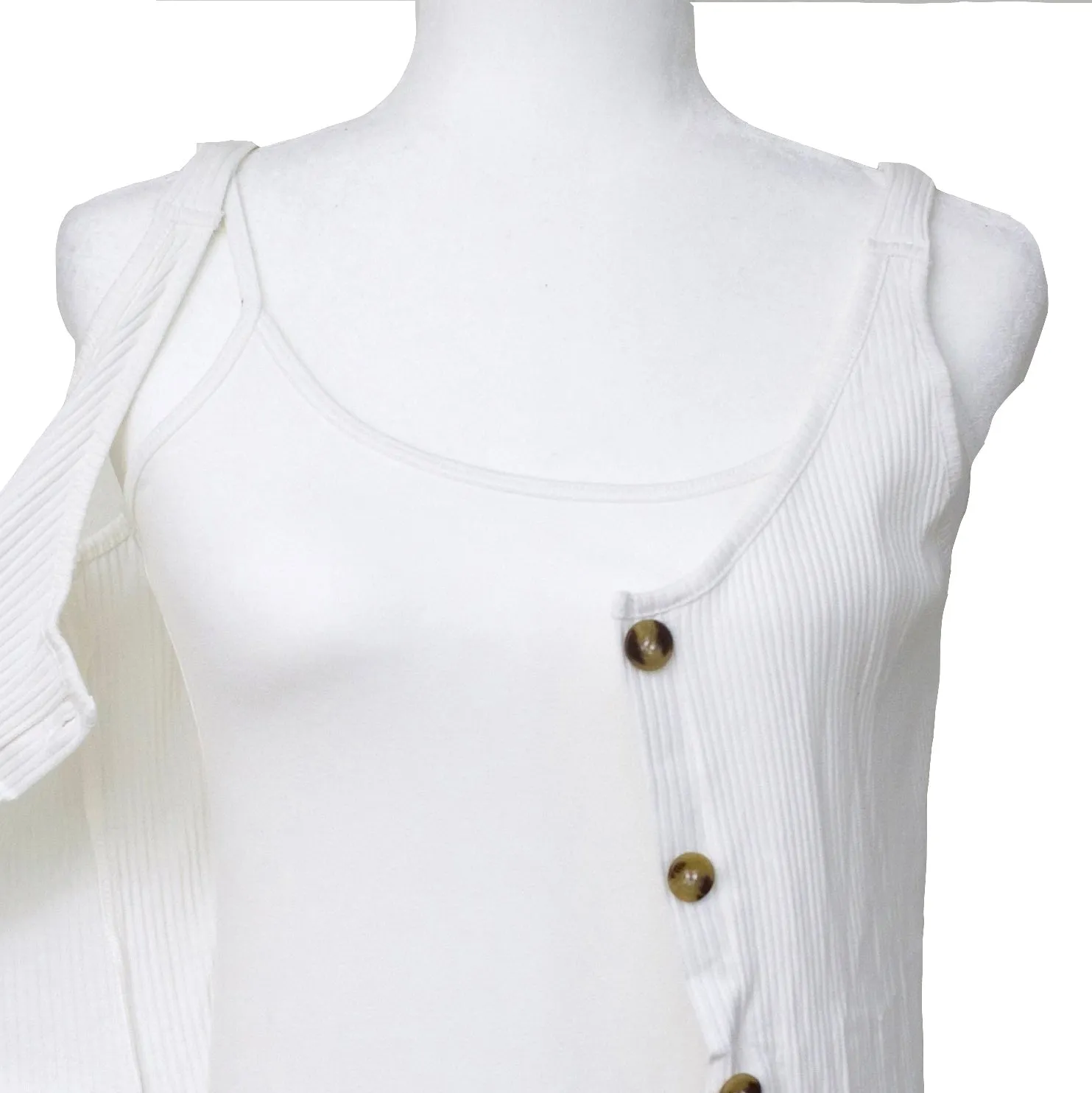 Mastectomy Recovery Button Down Tank with Surgical Drain Pockets