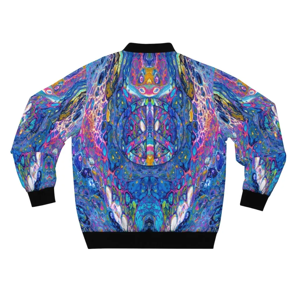Men's Bomber Jacket, Peace Sign, Hippy Style