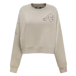 MLB ATLANTA BRAVES NEUTRAL WOMEN'S CREWNECK (TAUPE)