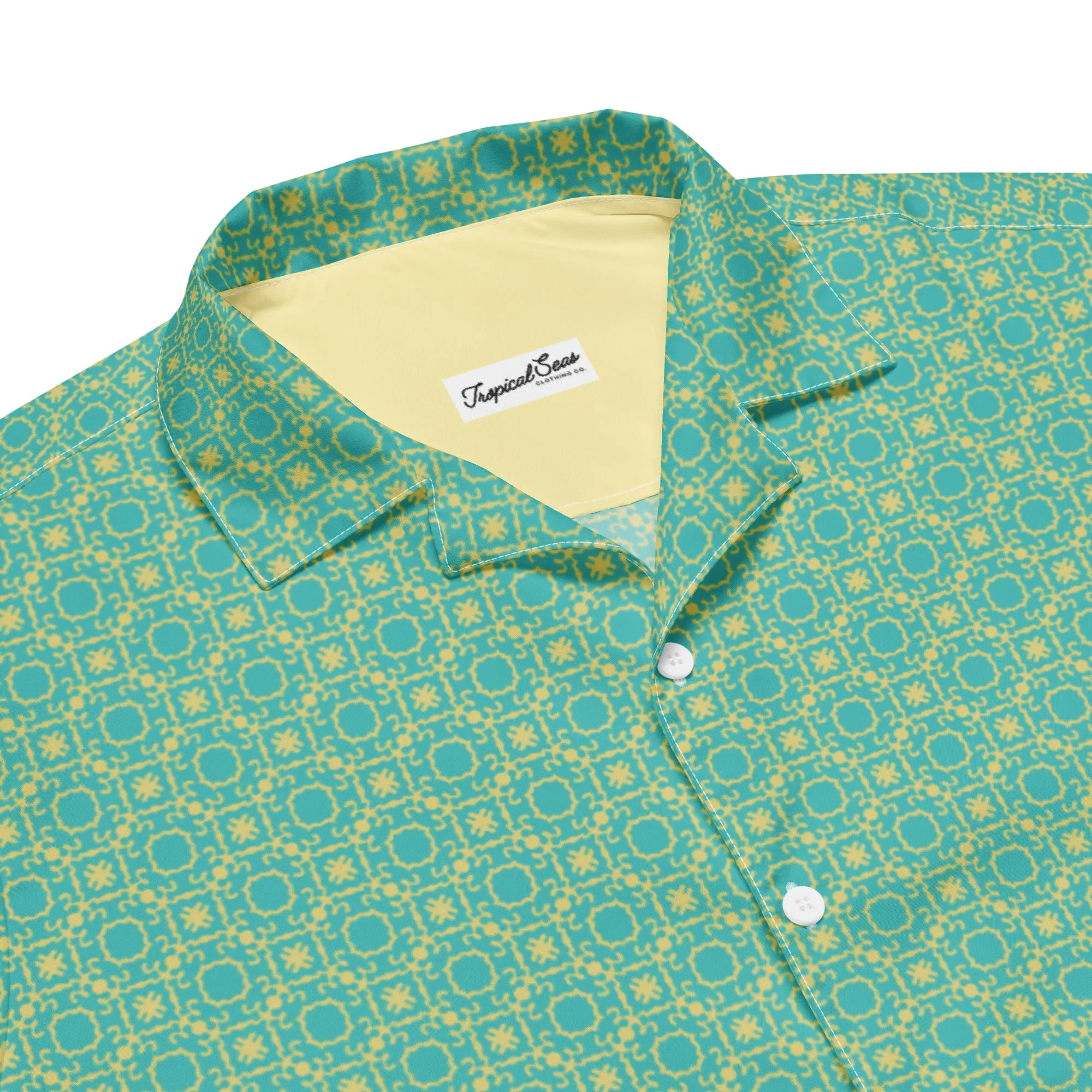 Palm Frond Prism Button Down Hawaiian Shirt
