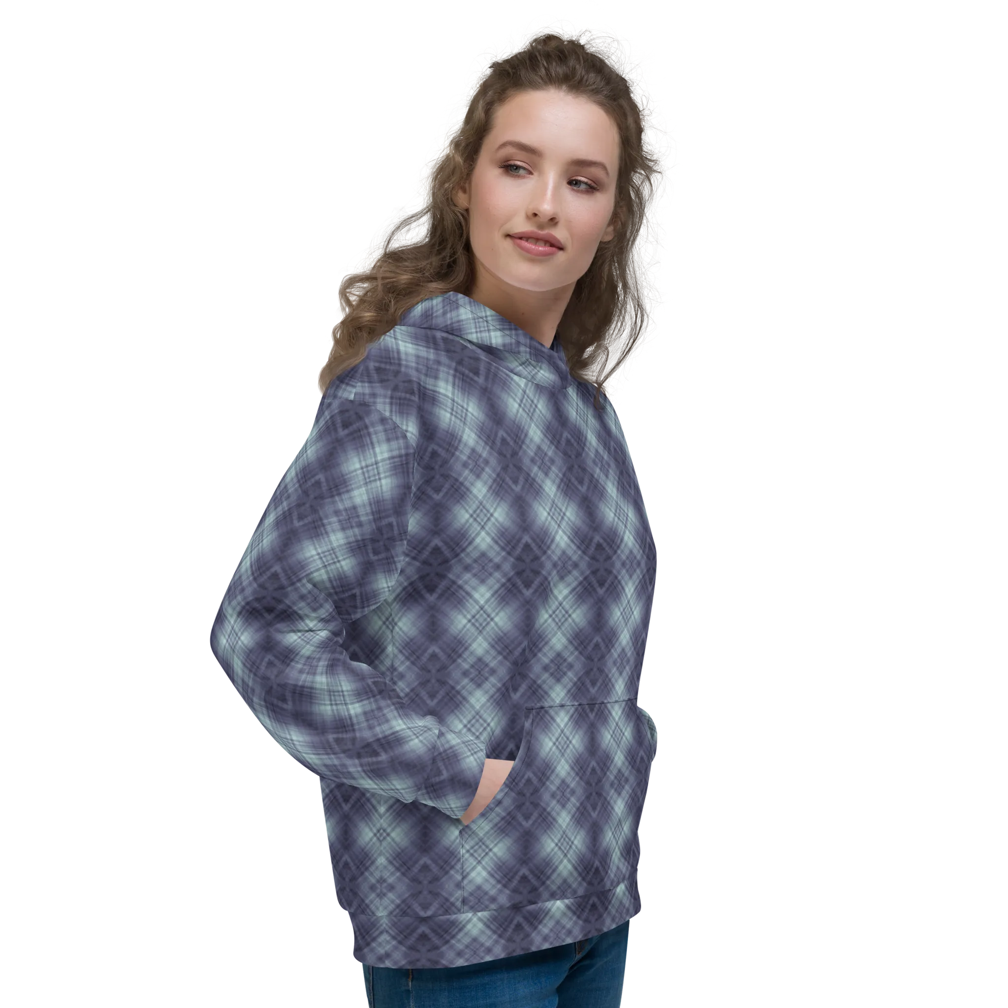 Recursia Argyle Rewired I Women's Hoodie In Blue