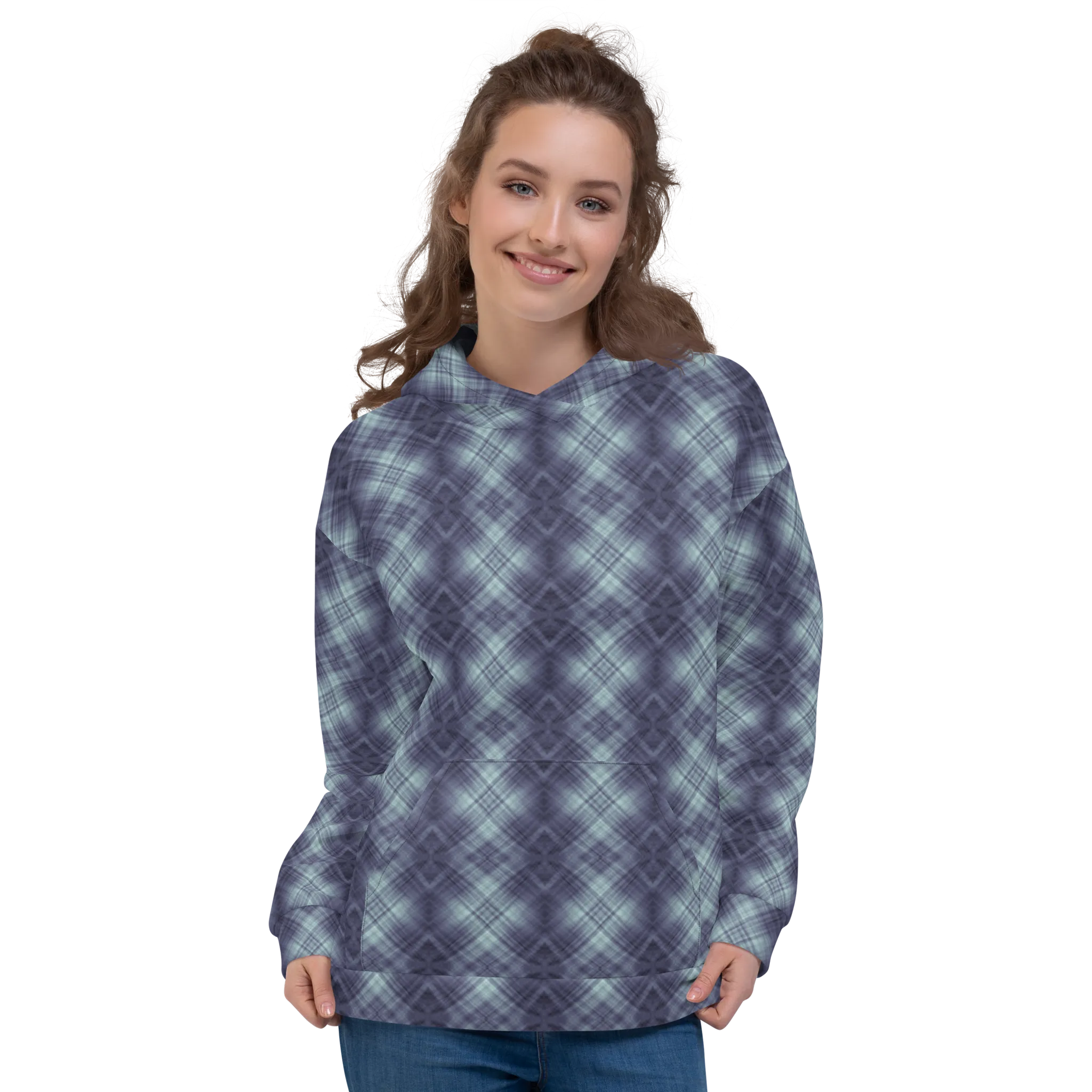 Recursia Argyle Rewired I Women's Hoodie In Blue