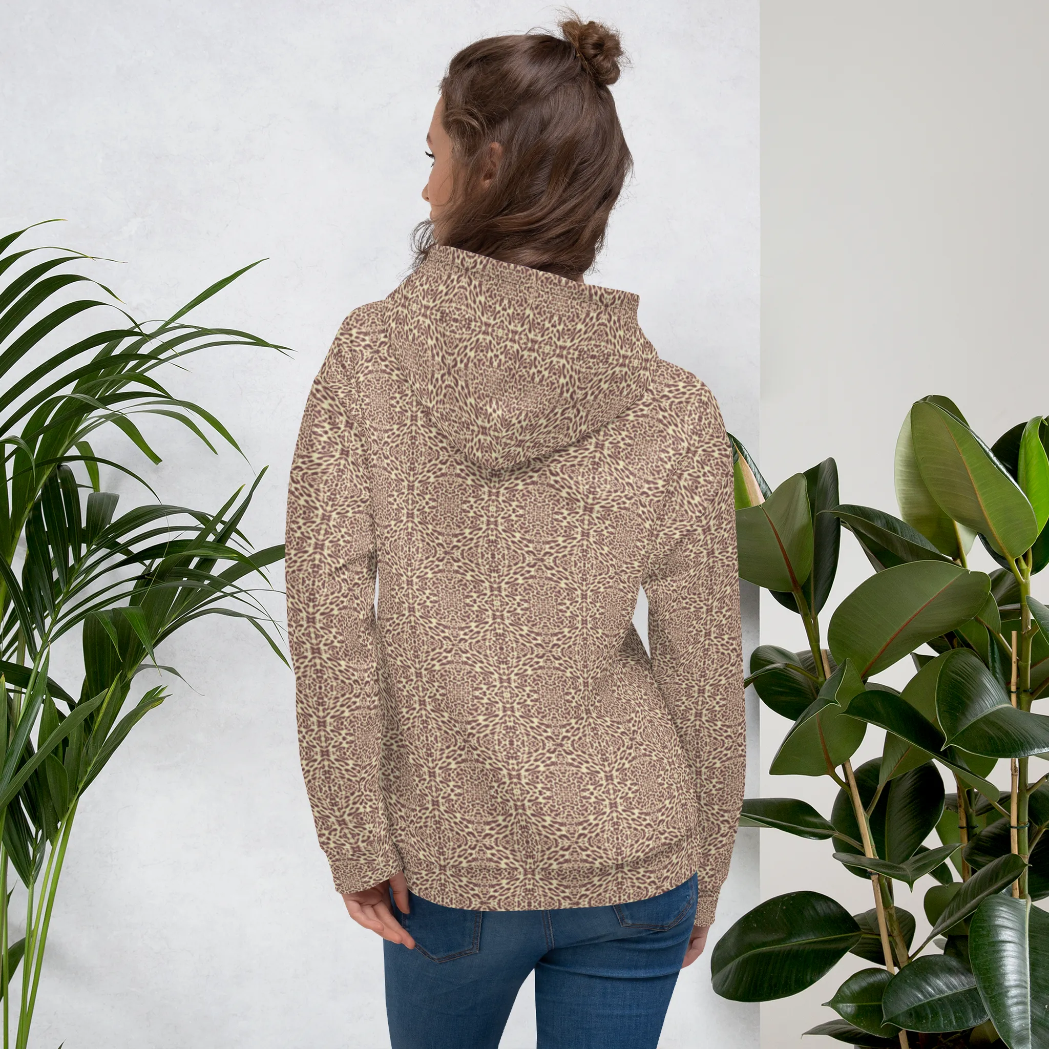 Recursia Contemplative Jaguar I Women's Hoodie In Pink