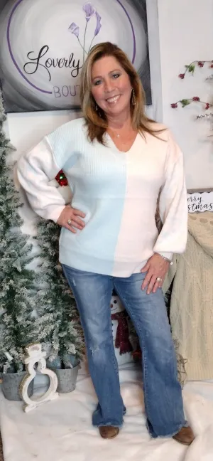 Reese Animal Print V-Neck Loose Fit Knit Sweater