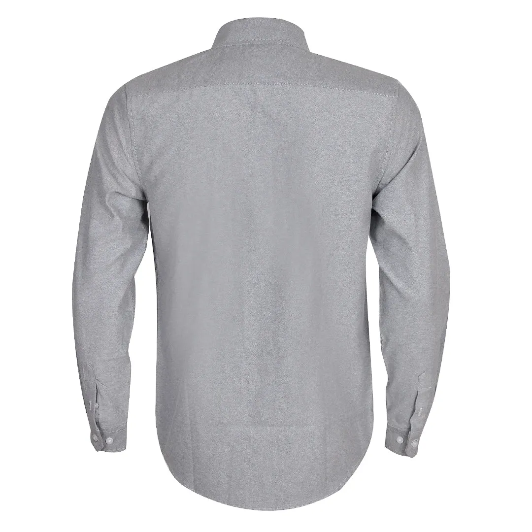 Side Logo Button Down Shirt - Grey