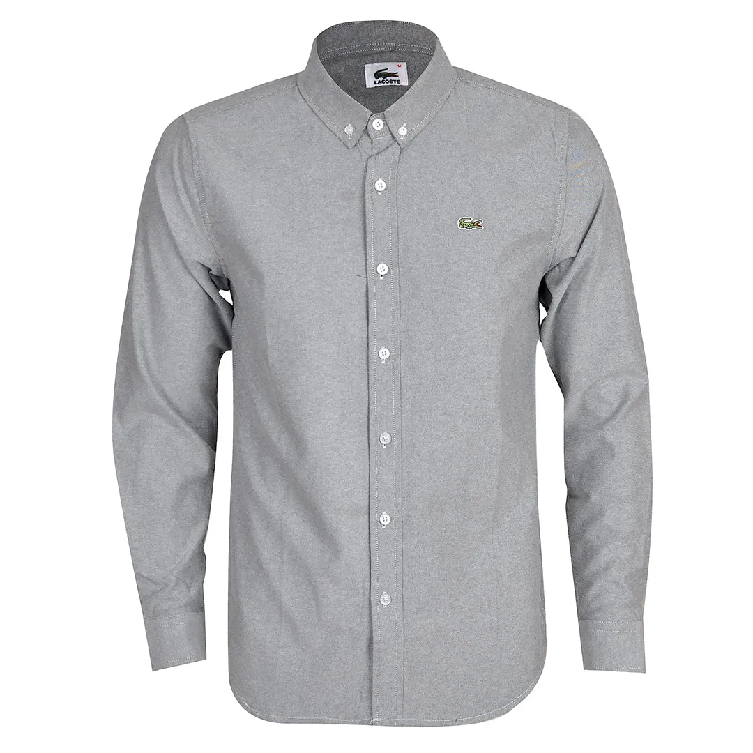 Side Logo Button Down Shirt - Grey