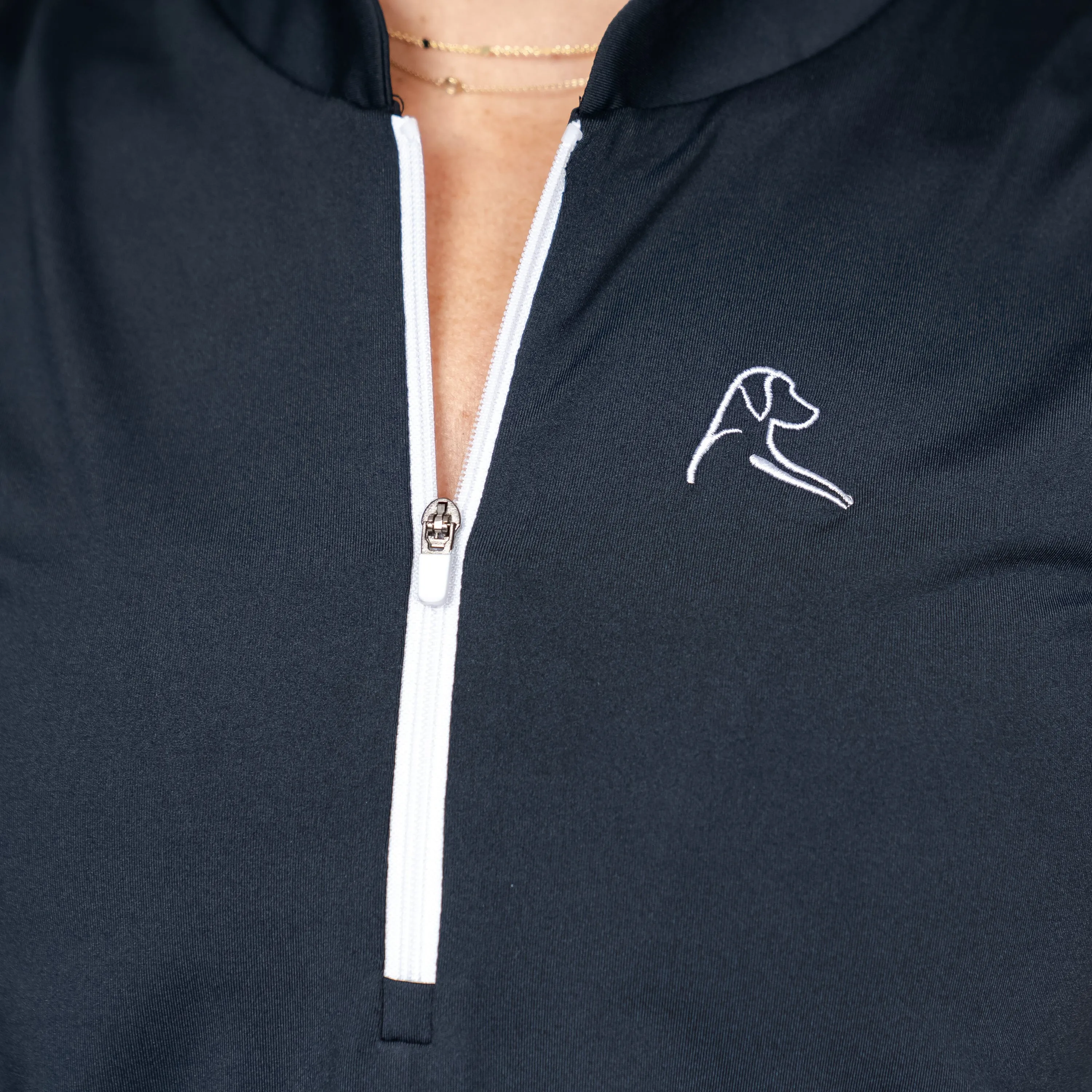 Solid Sleeveless Zip | Solid - Black