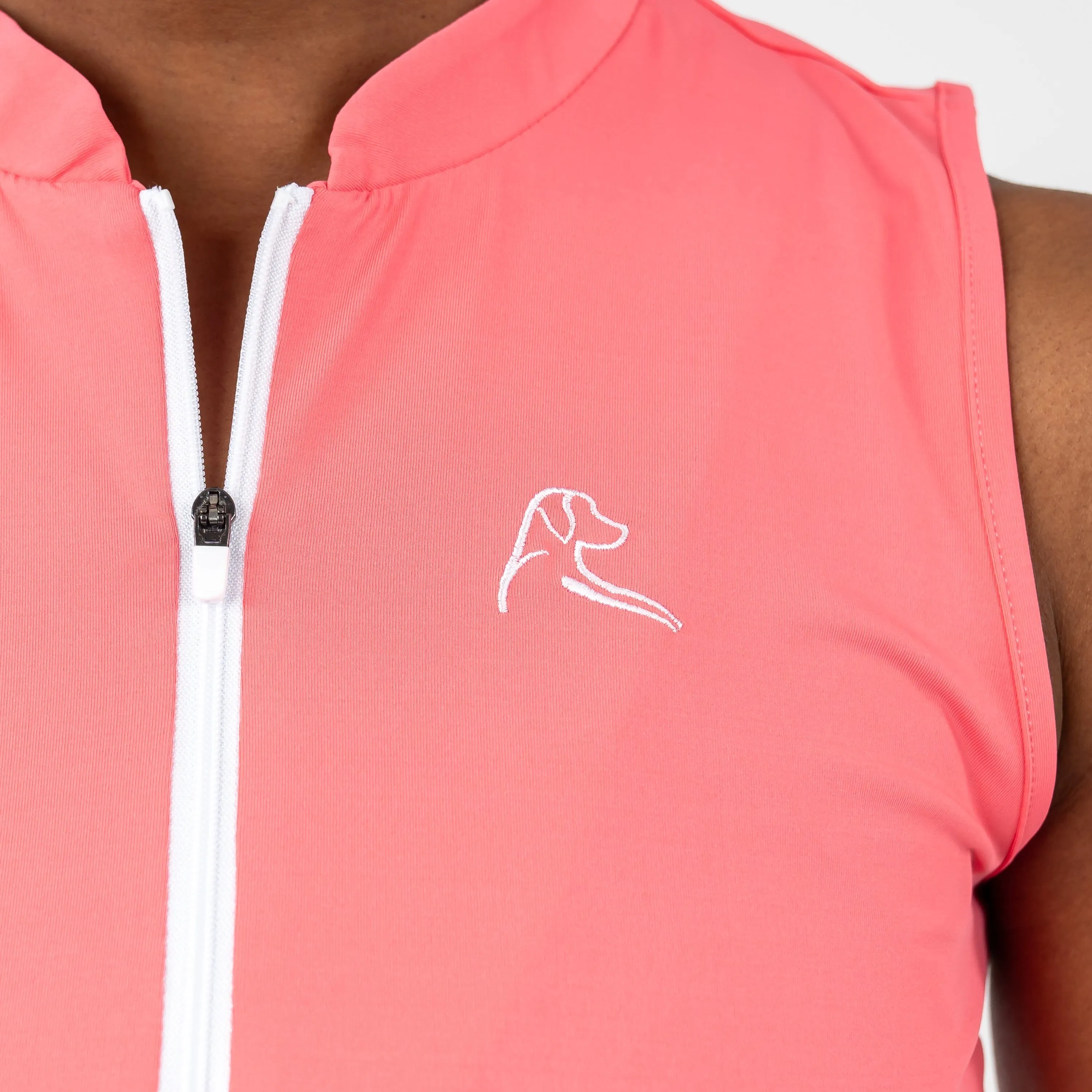 Solid Sleeveless Zip | Solid - Watermelon