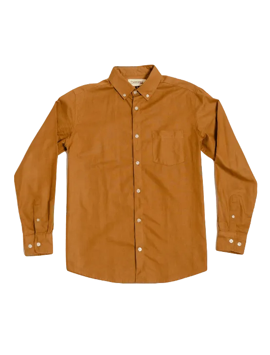 Tan Oxford Stretch Button-Down Shirt