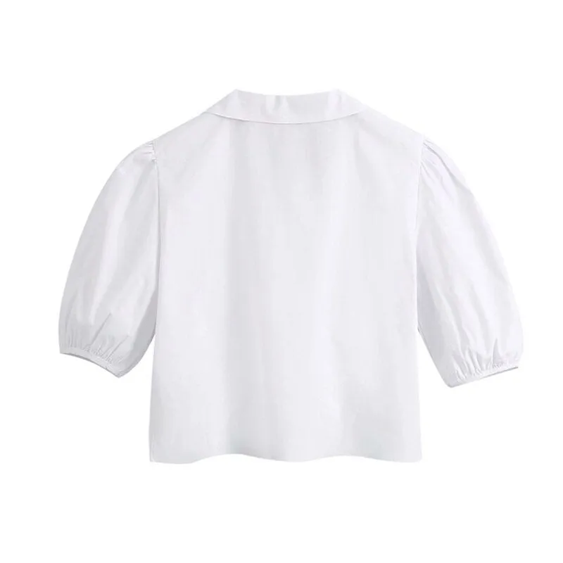 TIE CROPPED BLOUSE