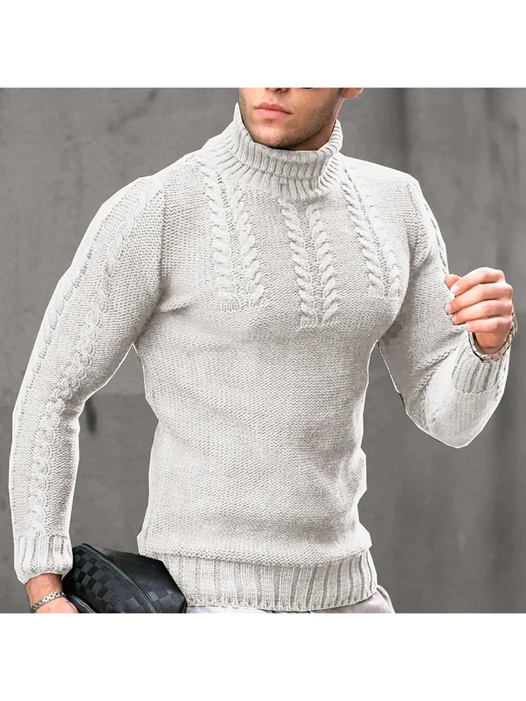 Warm Cable High Neck Sweater